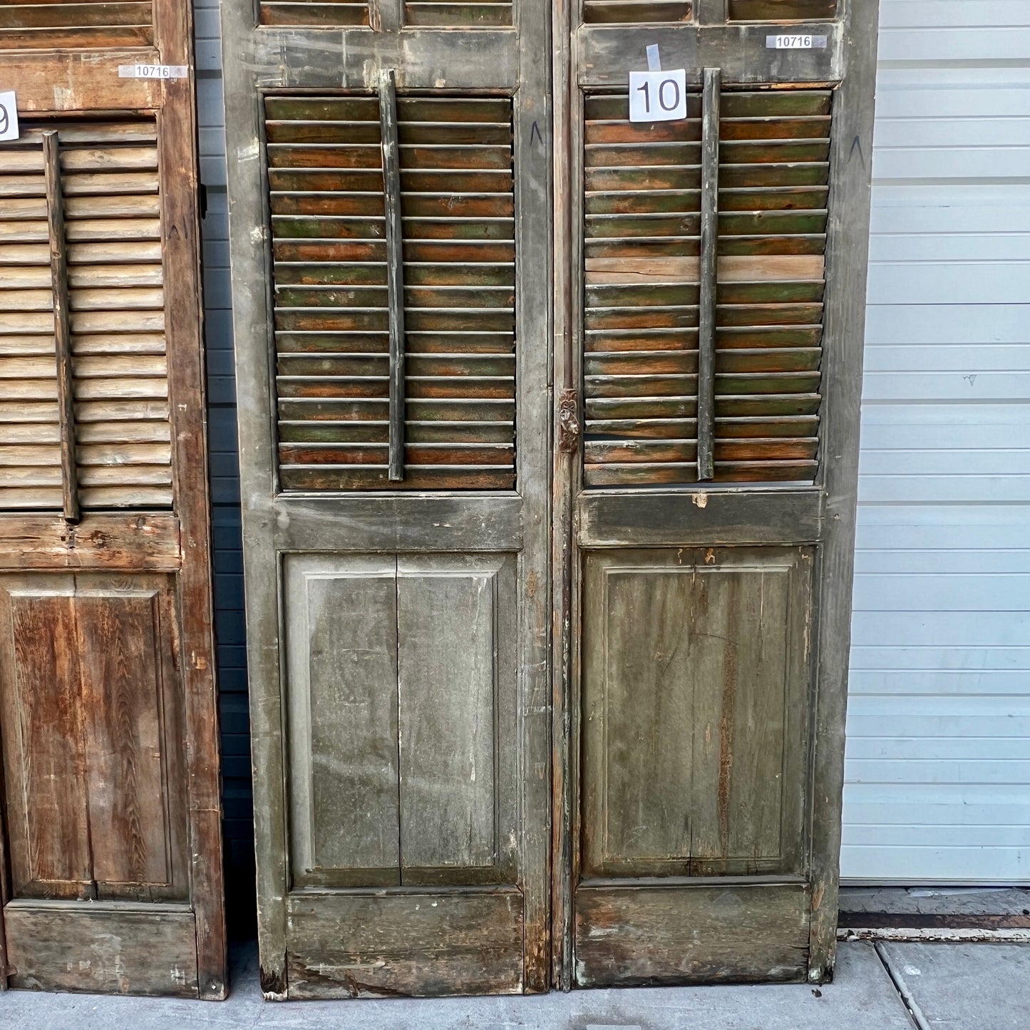 Pair of Tall French Wood Shutters