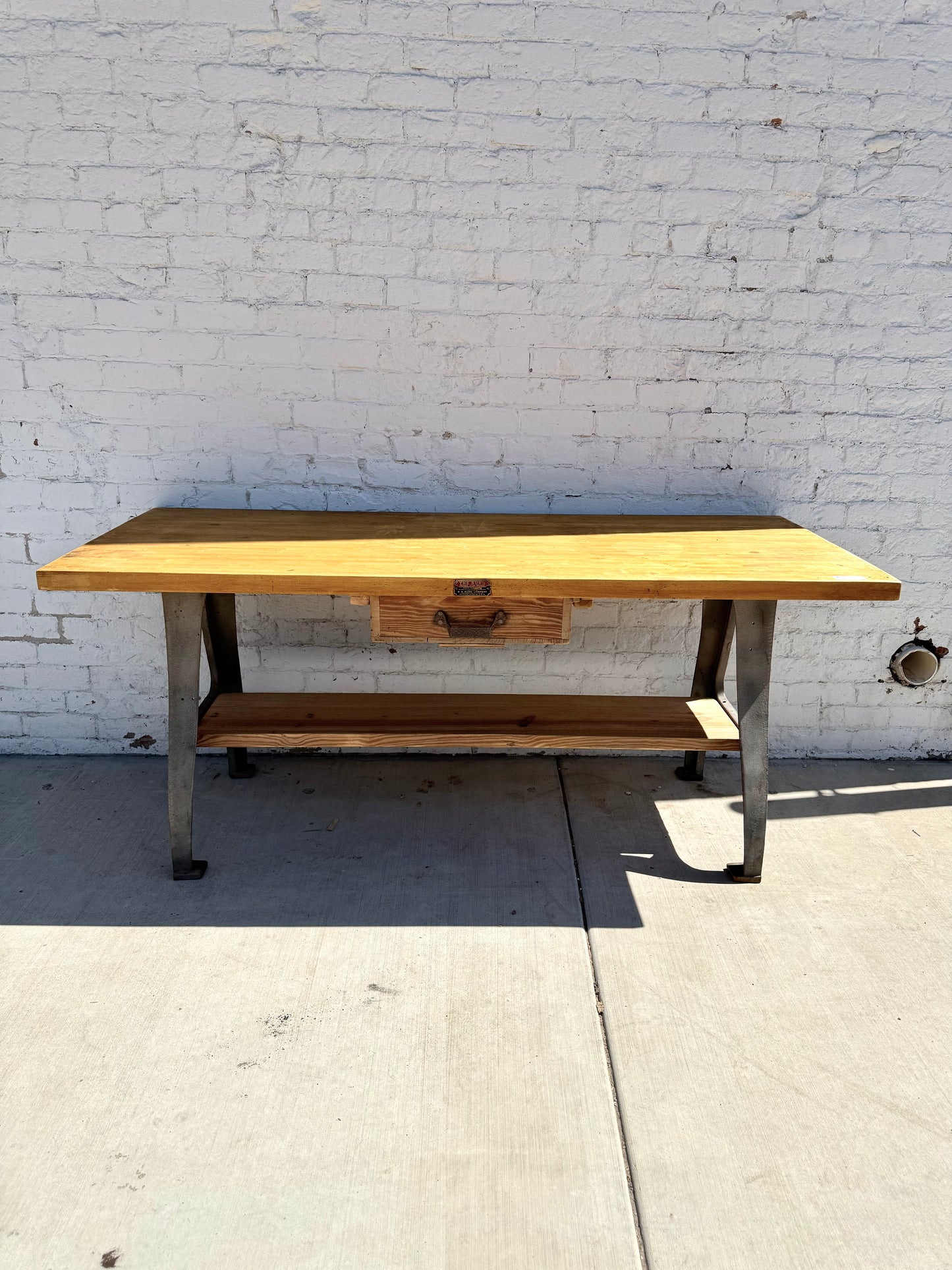 Industrial Iron Leg Work Table