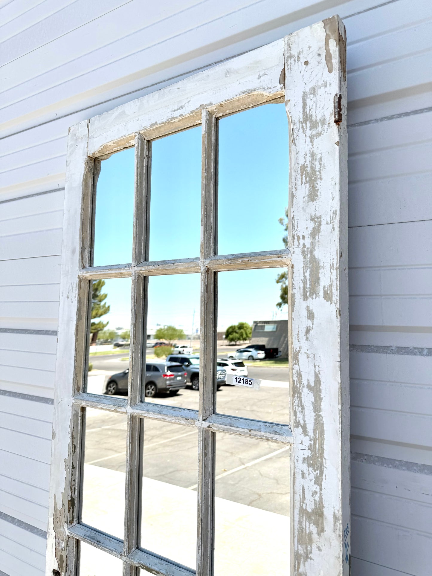 15 Pane Double-Sided Mirrored Single Antique Door