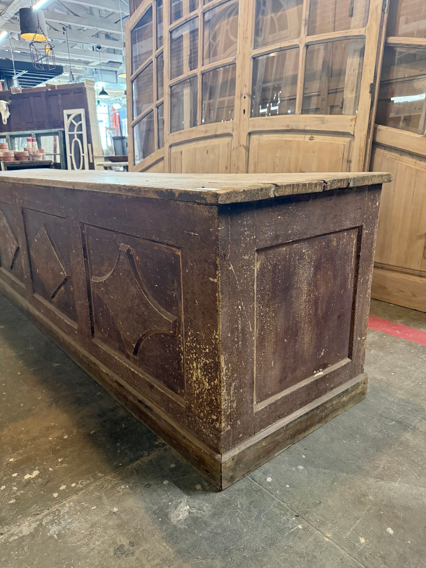 Antique Wooden French Store Counter