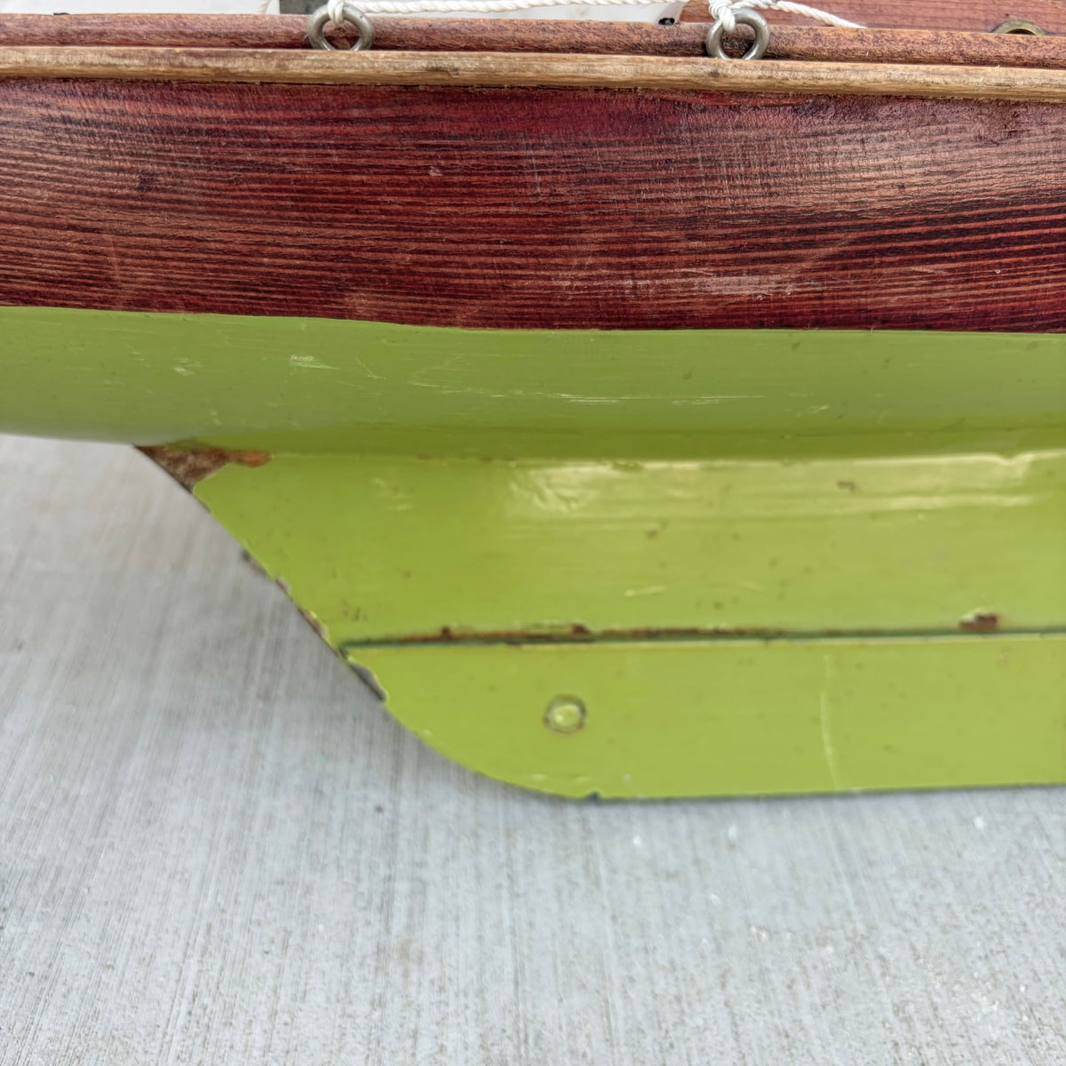 Metal & Wood Pond Boat Model