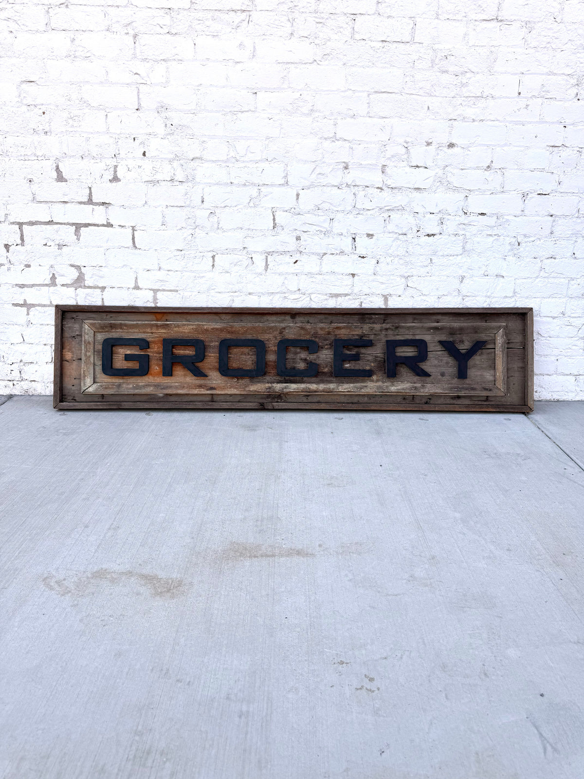 Vintage Wooden Grocery Sign