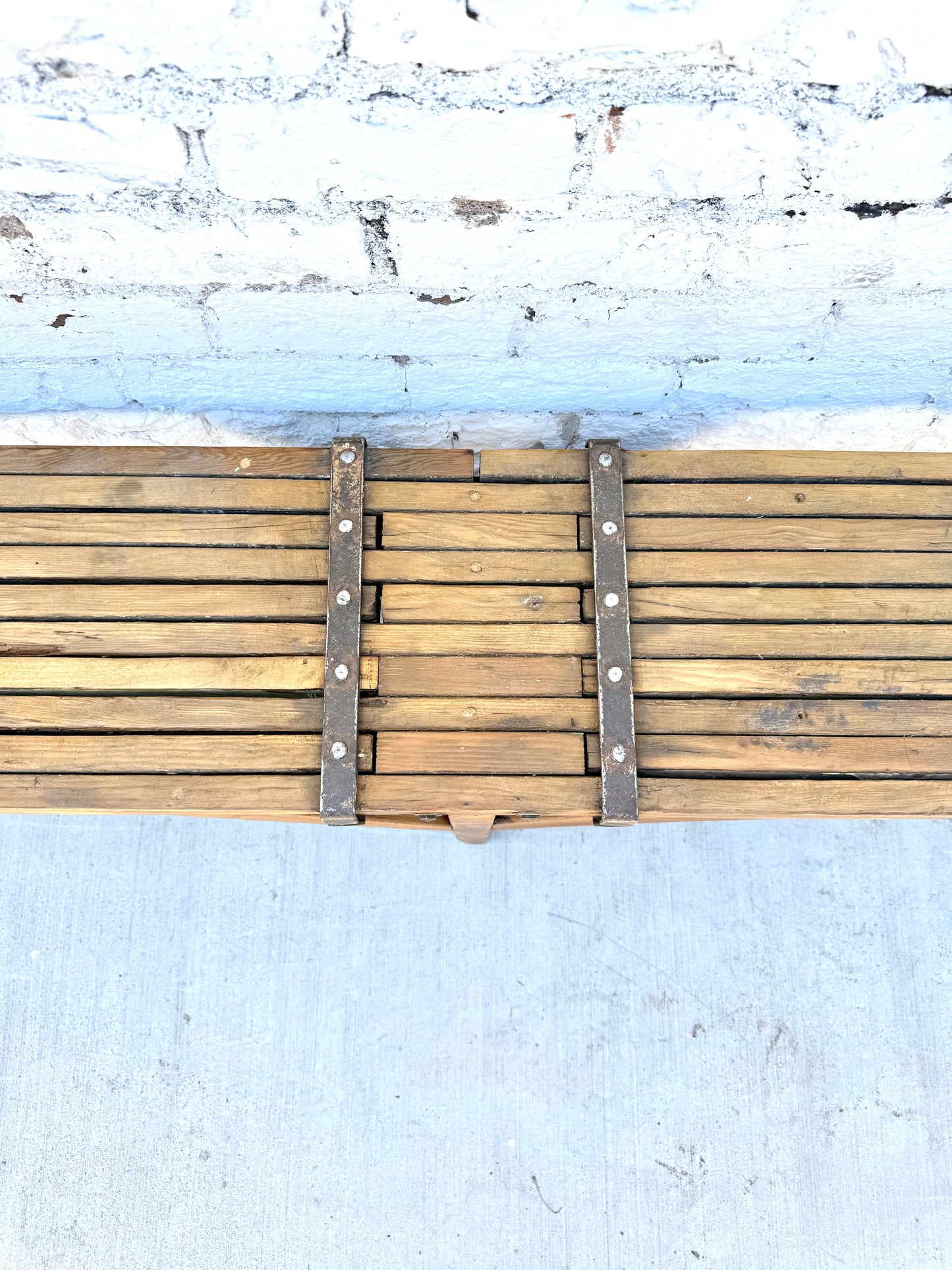 Industrial Slatted Bench