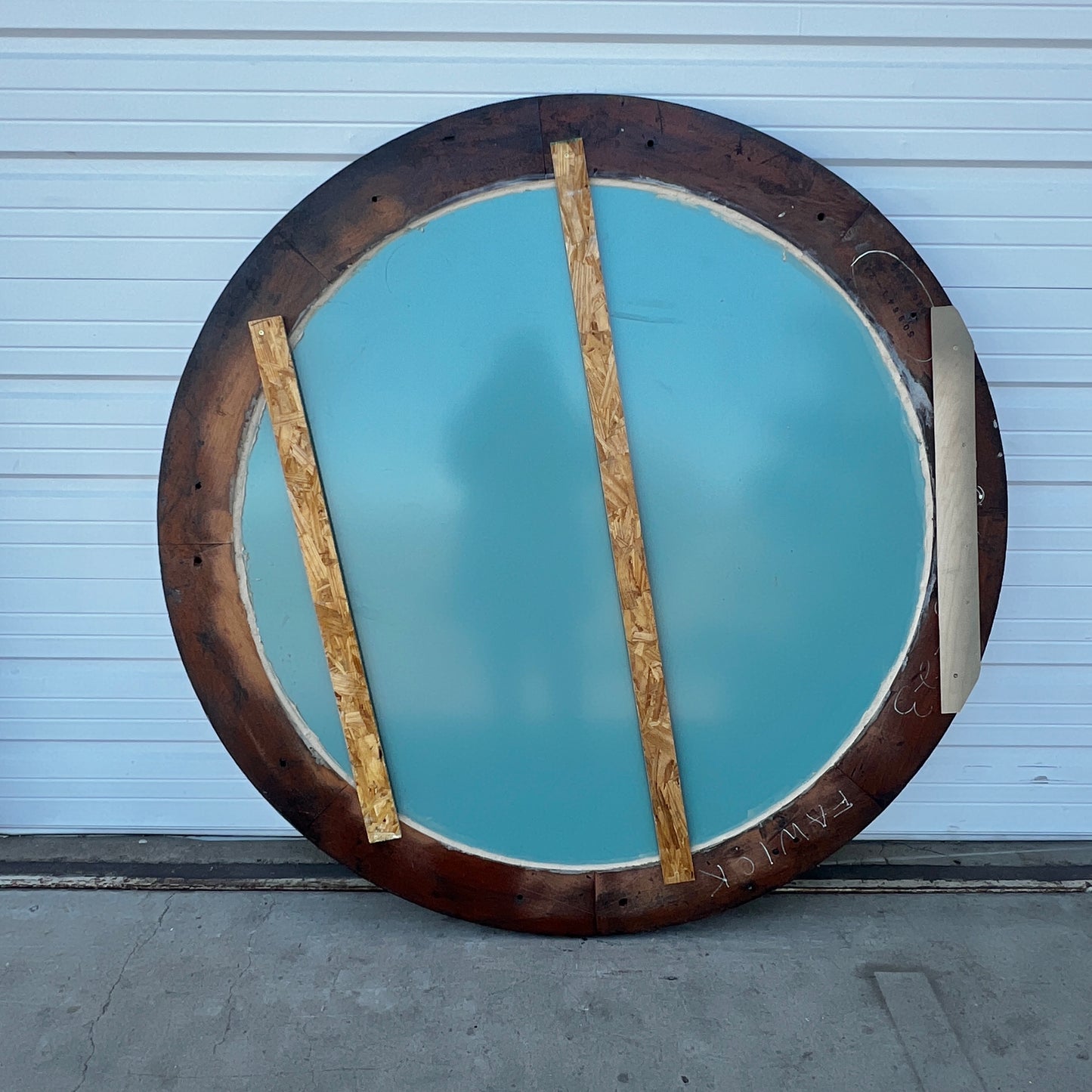 Repurposed  Round Foundry Mold Mirror