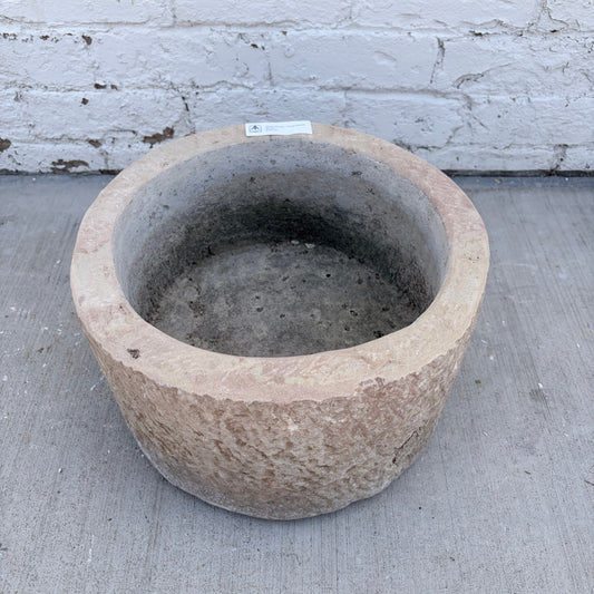 Small Round Stone Sink/Planter