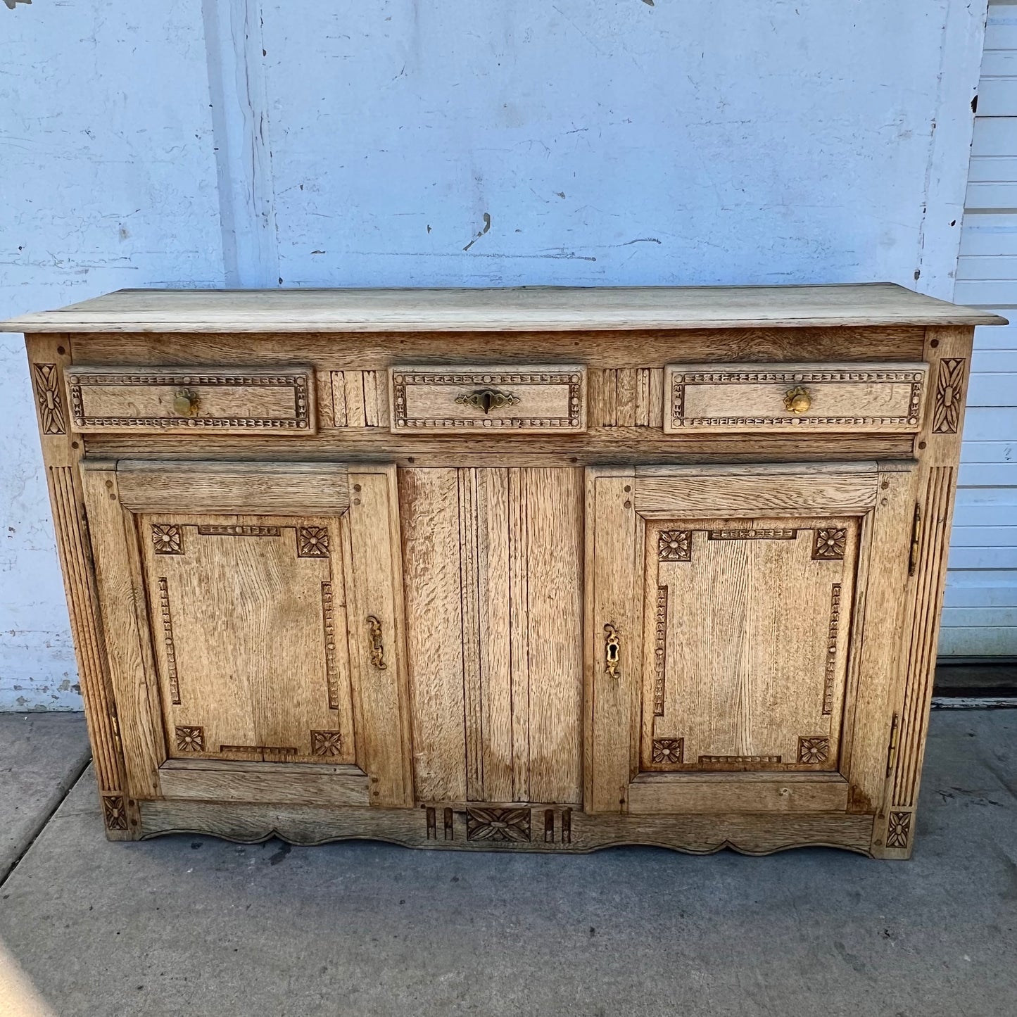 Bleached Wooden Sideboard
