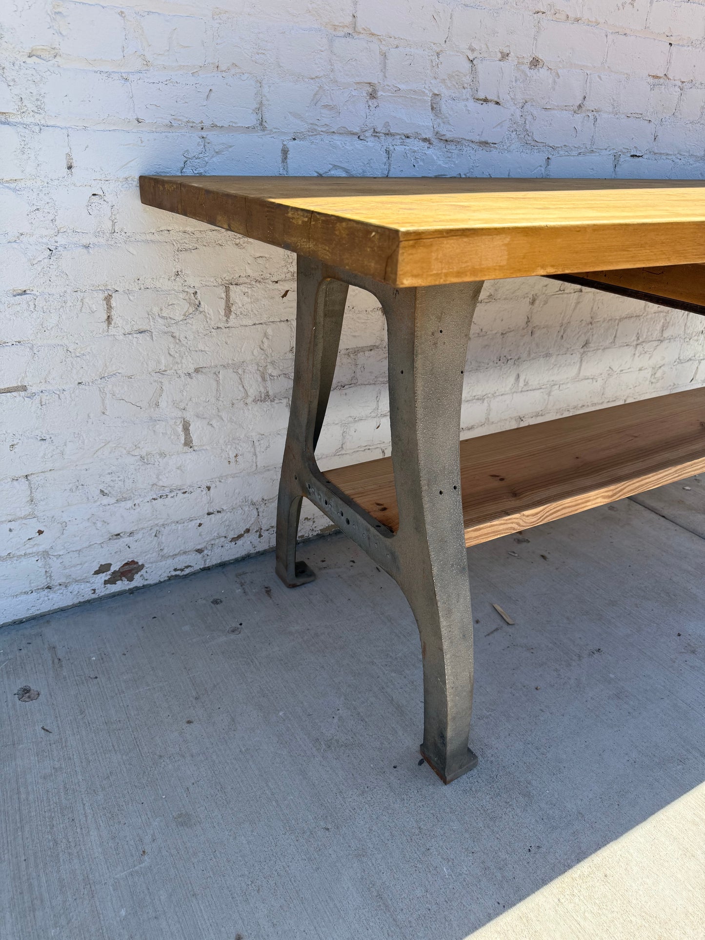 Industrial Iron Leg Work Table