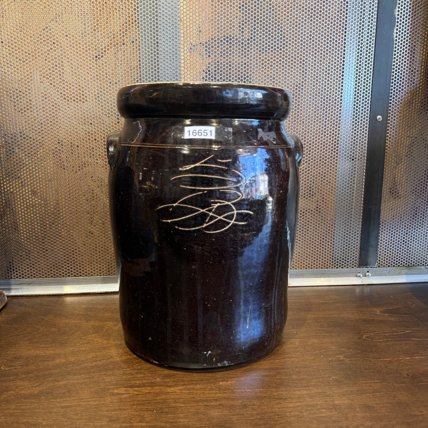 5 Gallon Vintage Brown Pickling Crock