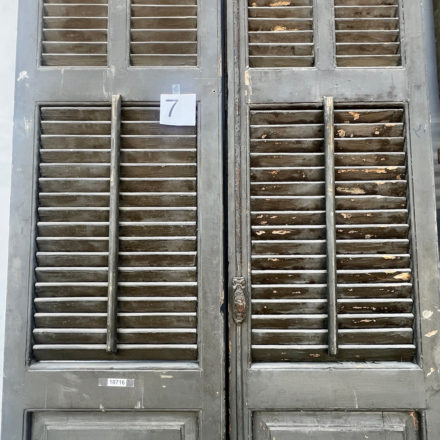 Pair of Tall French Wood Shutters