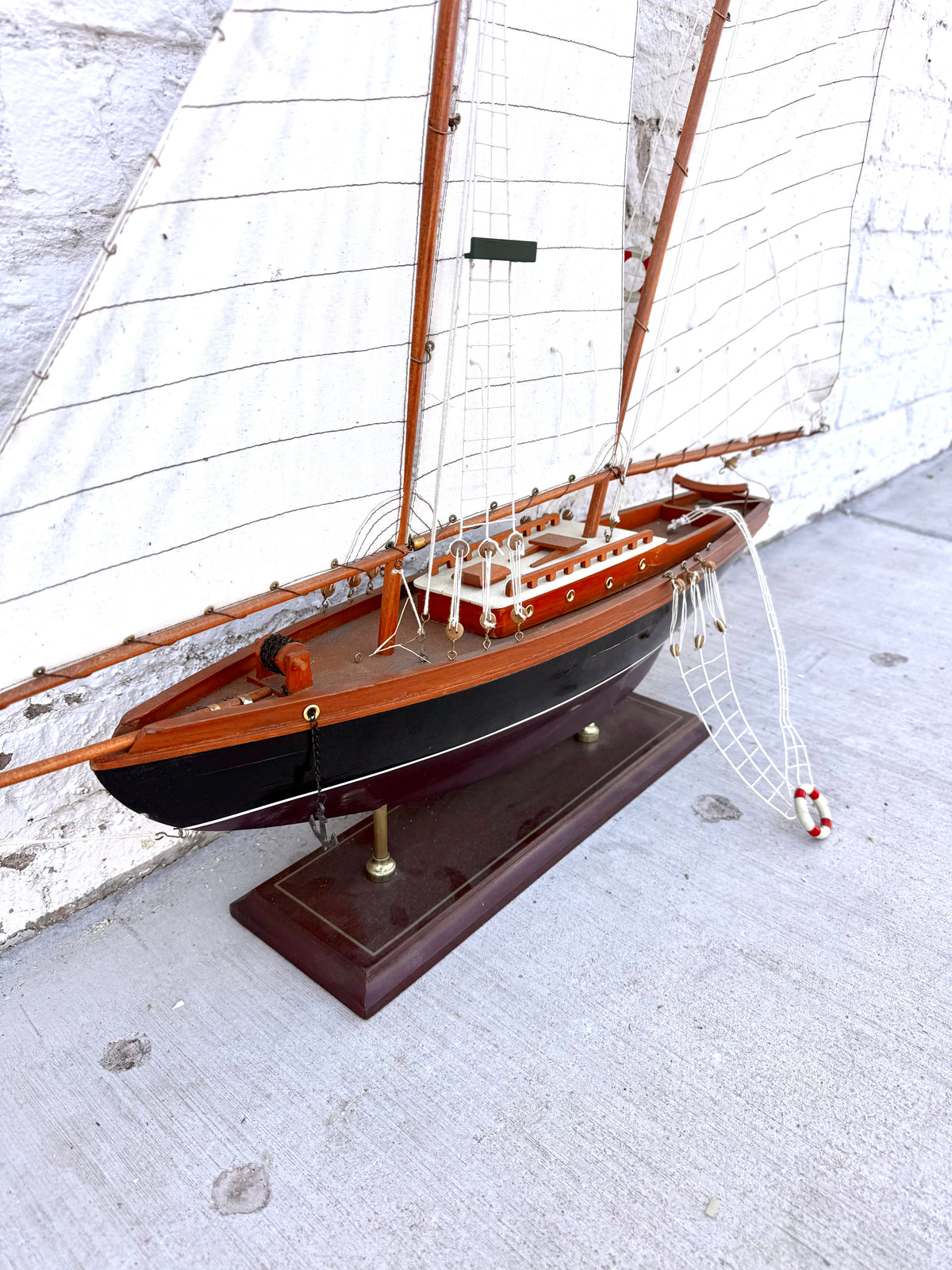 Vintage Model of an Early Racing Schooner