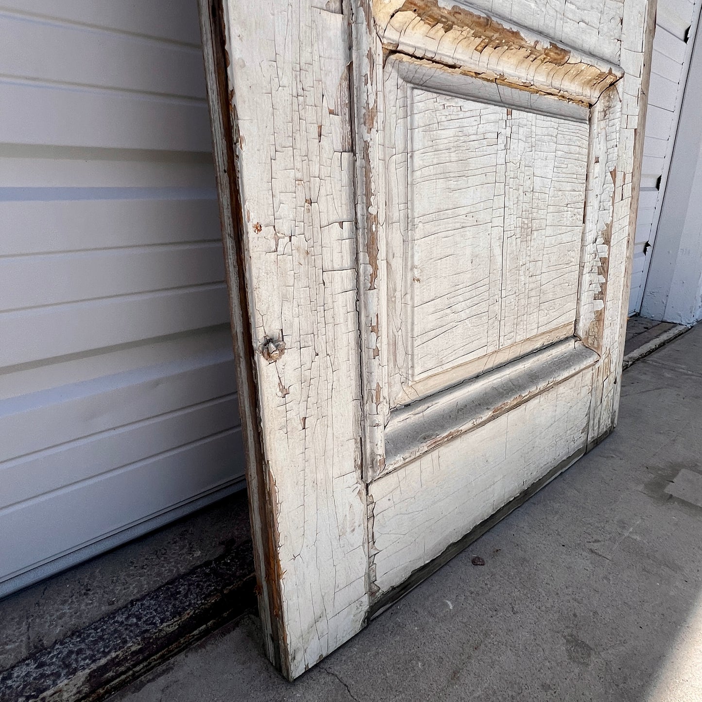 3 Panel Single White Antique Door