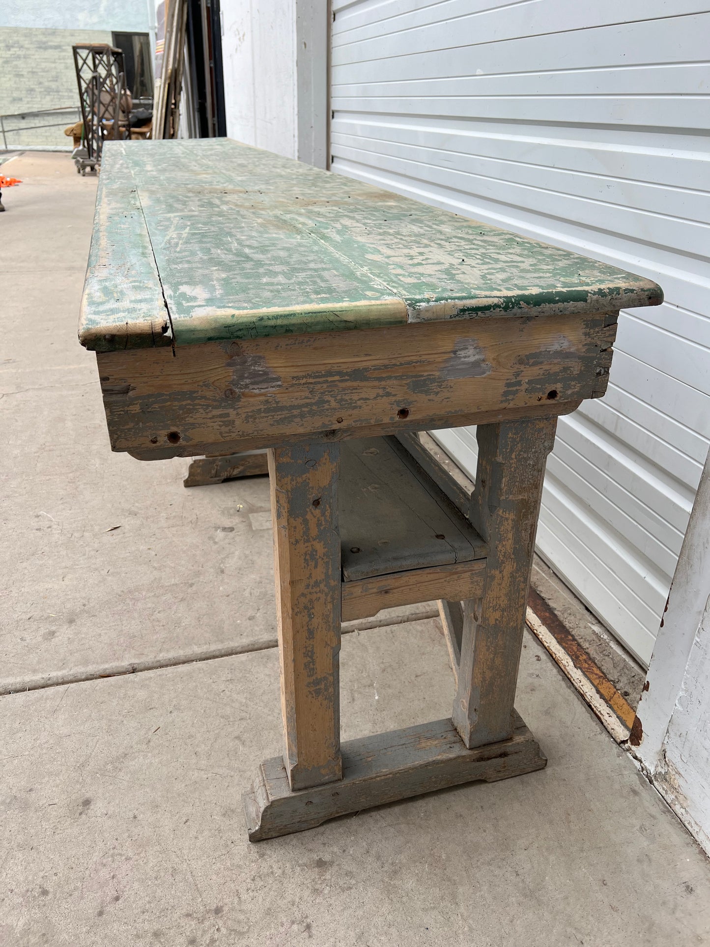 French Painted Work Table /Island with Drawers