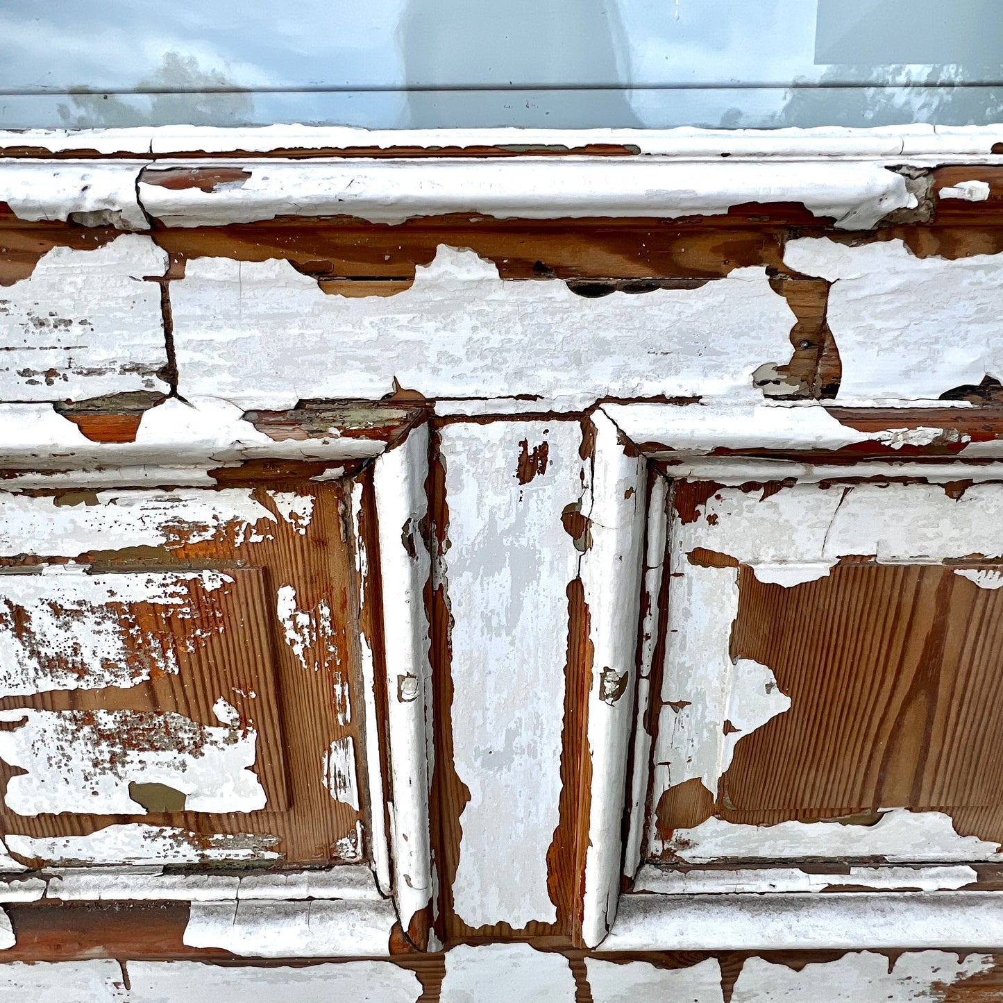 Antique 4 Panel Half Lite Single Wood Antique Door