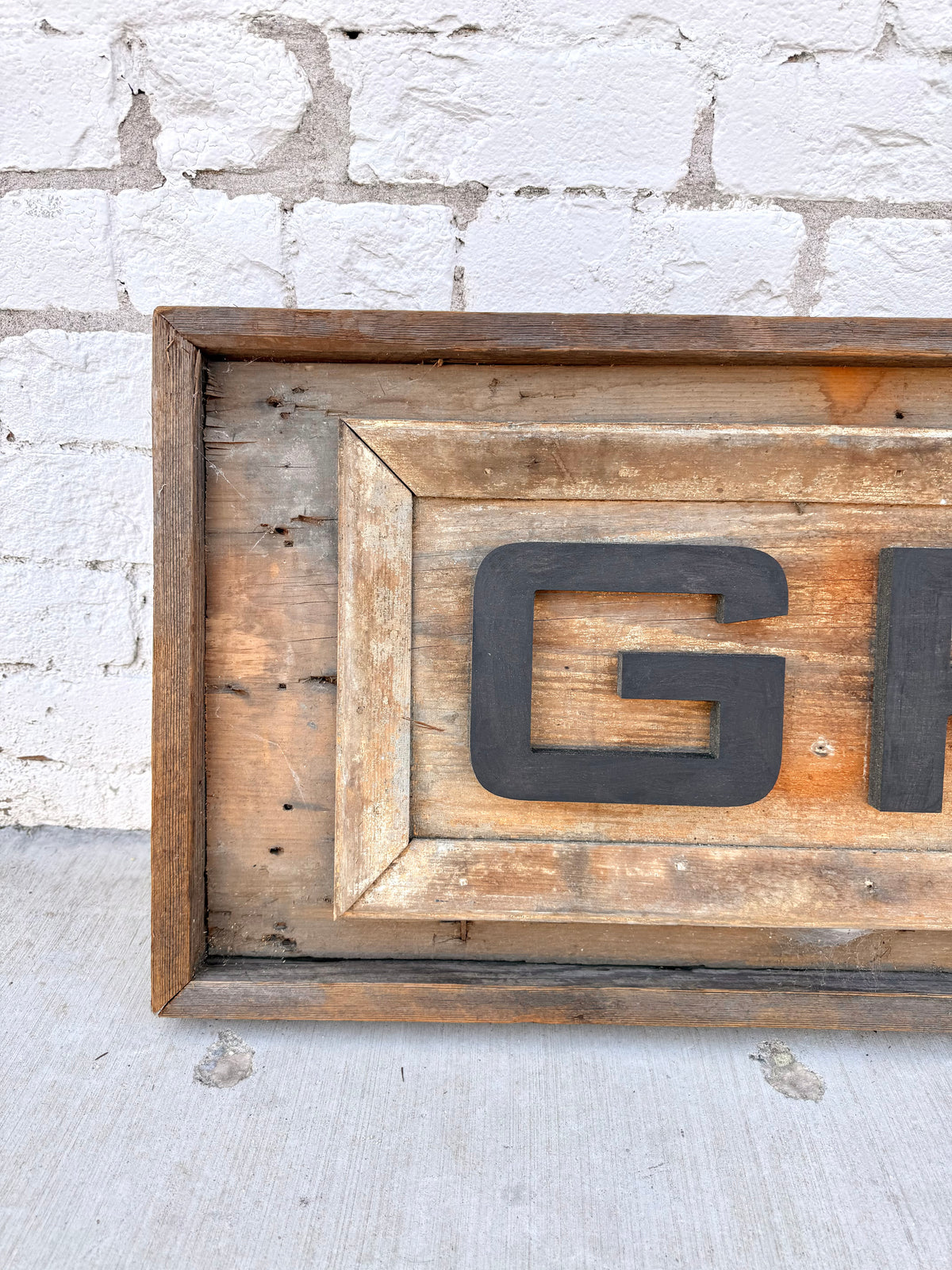 Vintage Wooden Grocery Sign