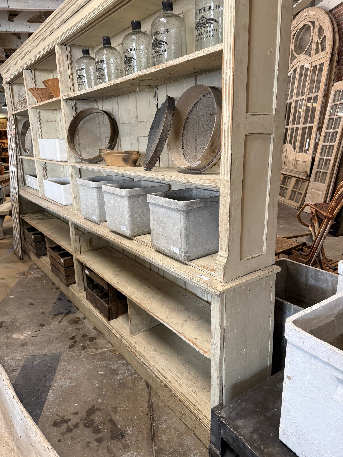 Painted 2-Piece Store Display Cabinet