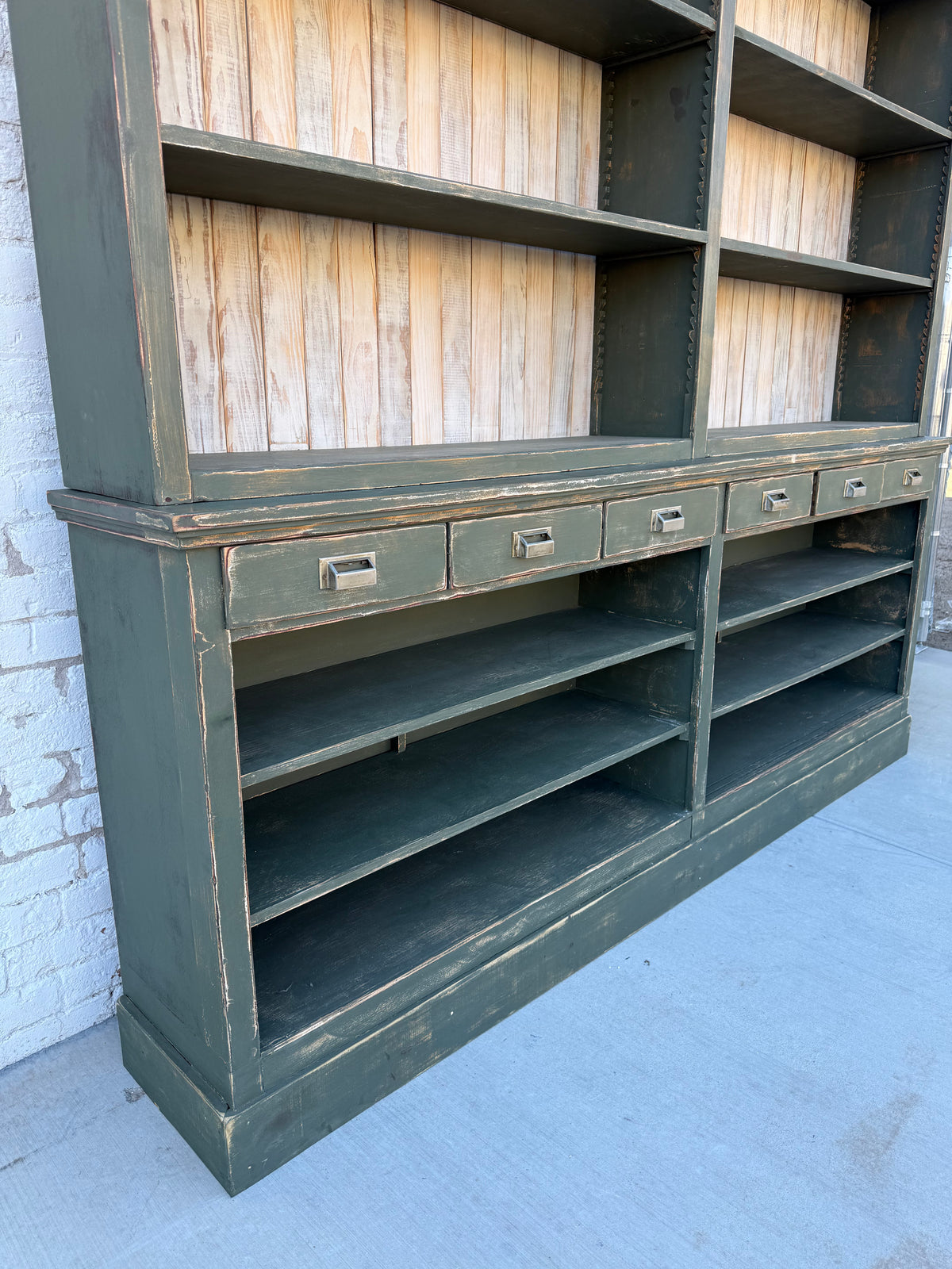Vintage Green Apothecary / General Store Cabinet