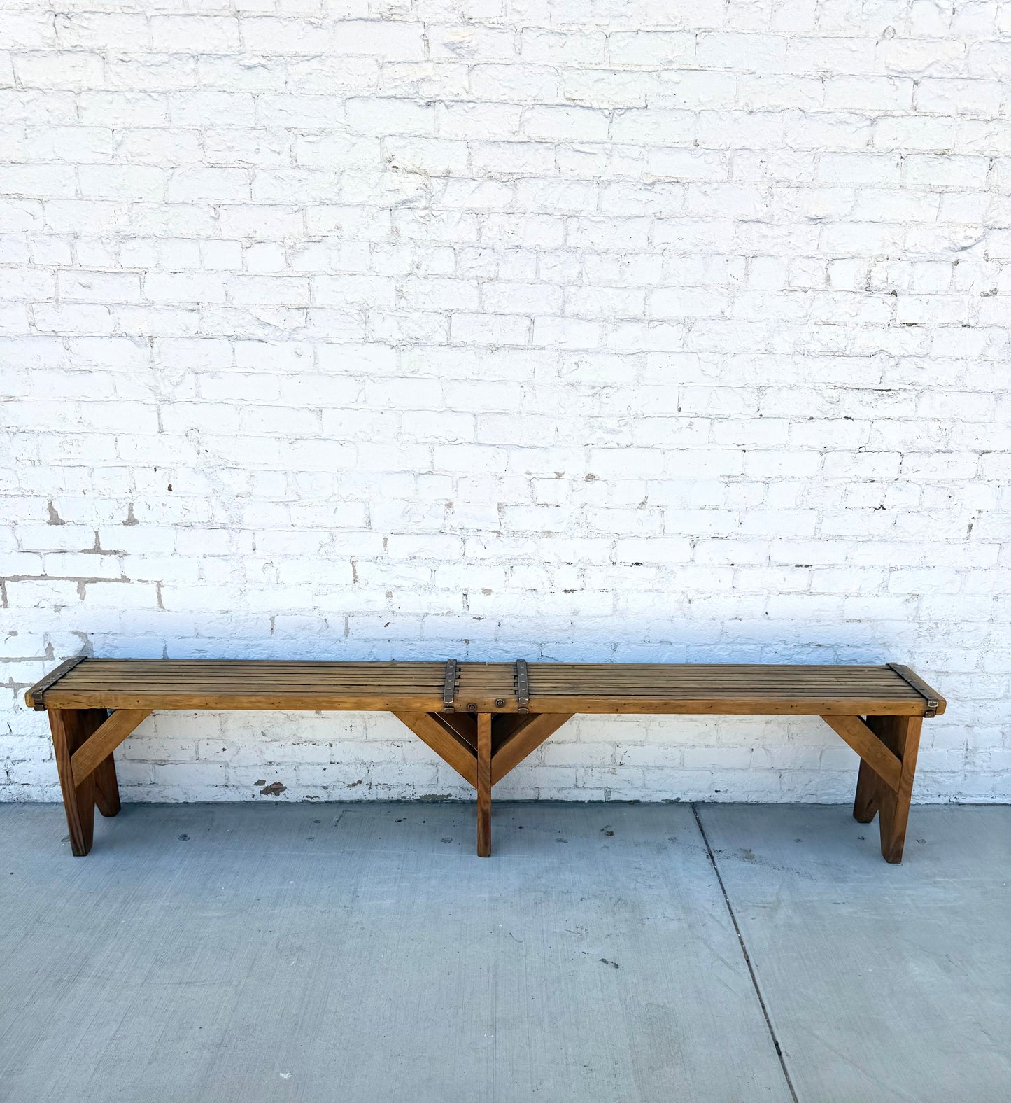 Industrial Slatted Bench