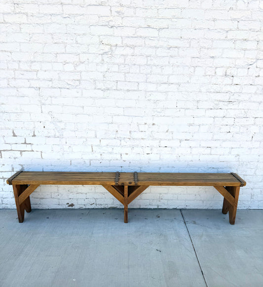 Industrial Slatted Bench
