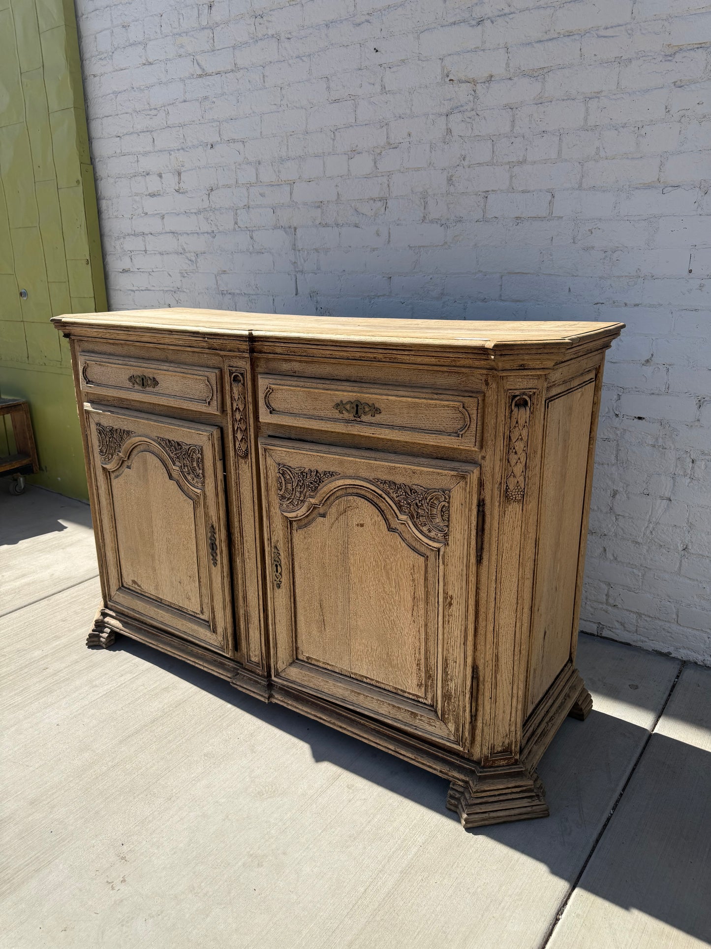 Early French Bleached Oak Cabinet