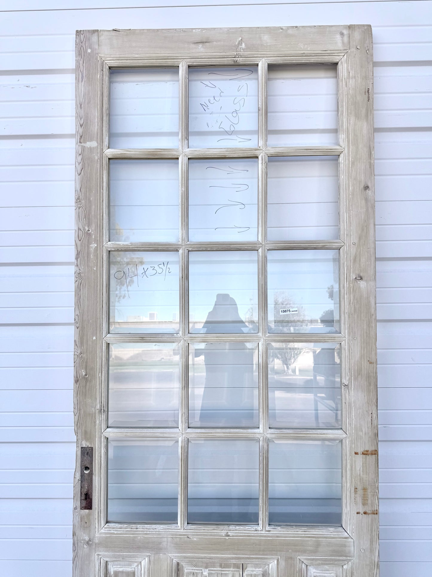 Single Washed Wood Door w/15 Lites