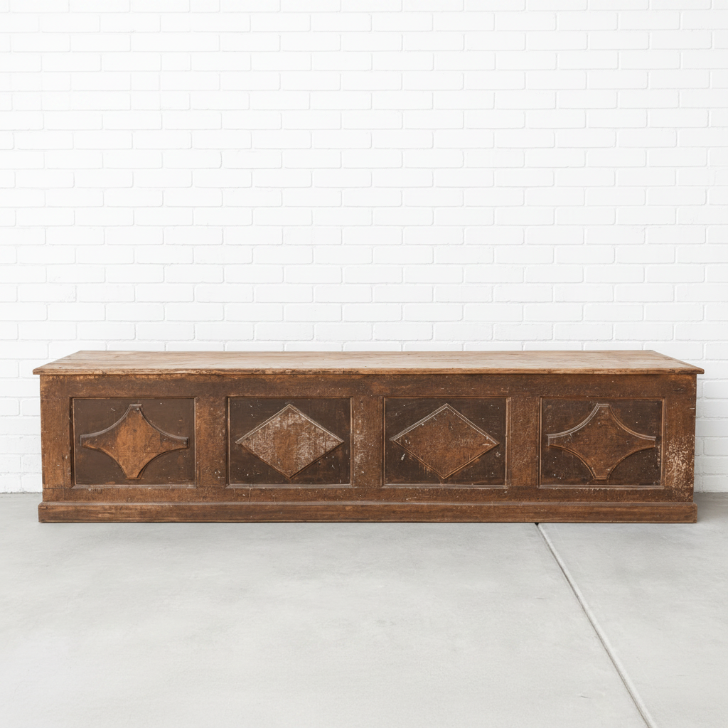 Antique Wooden French Store Counter