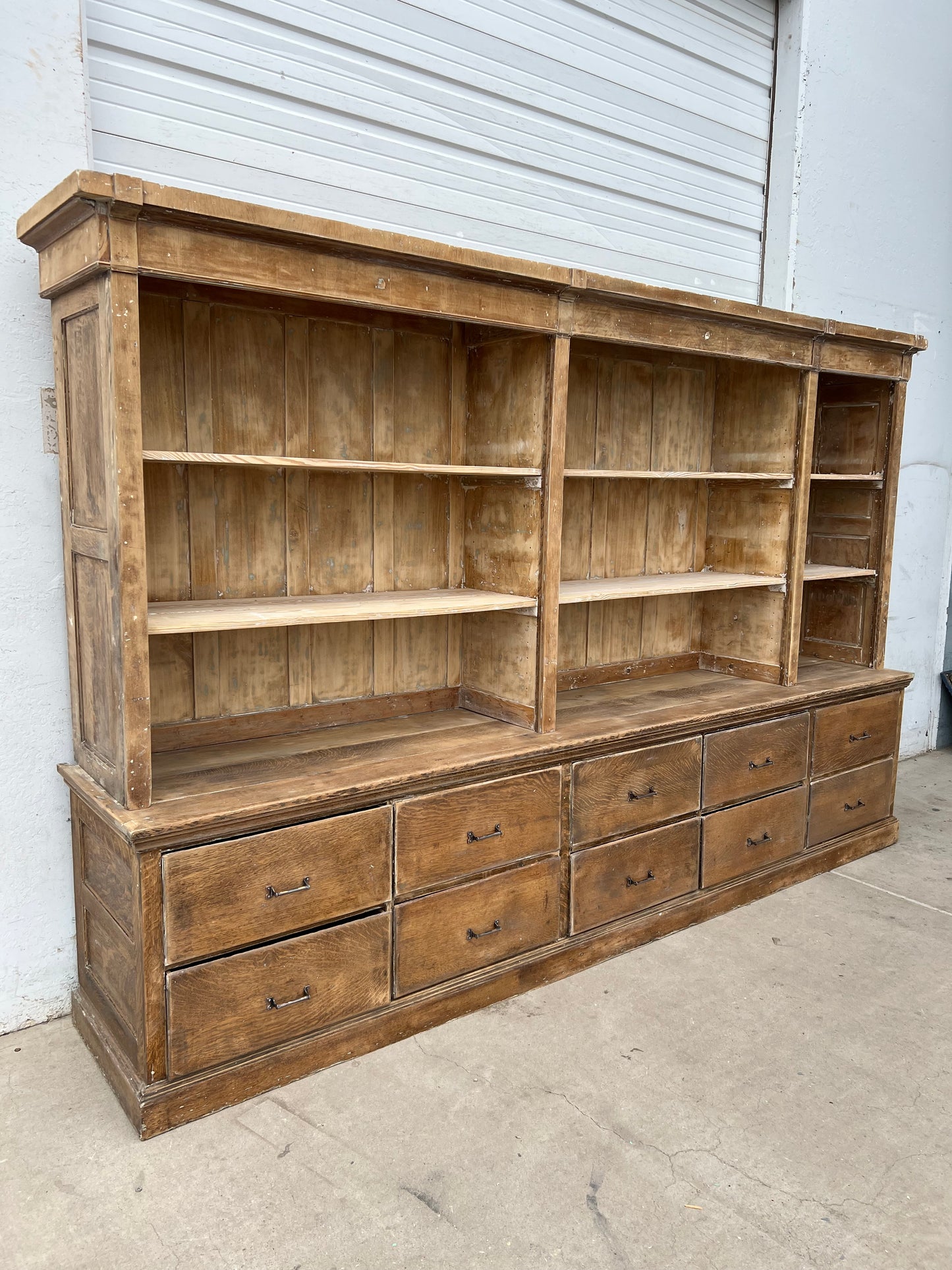 Two Piece, 10-Drawer Store Display Cabinet