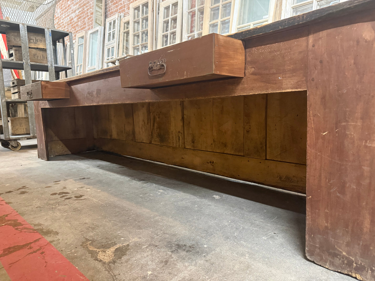 Antique Wooden French Store Counter