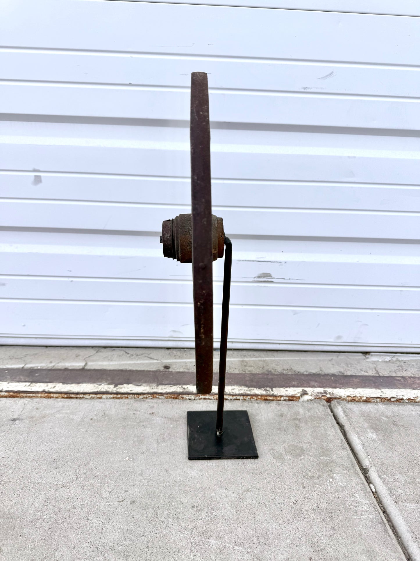 Antique Wooden Wheel on Stand