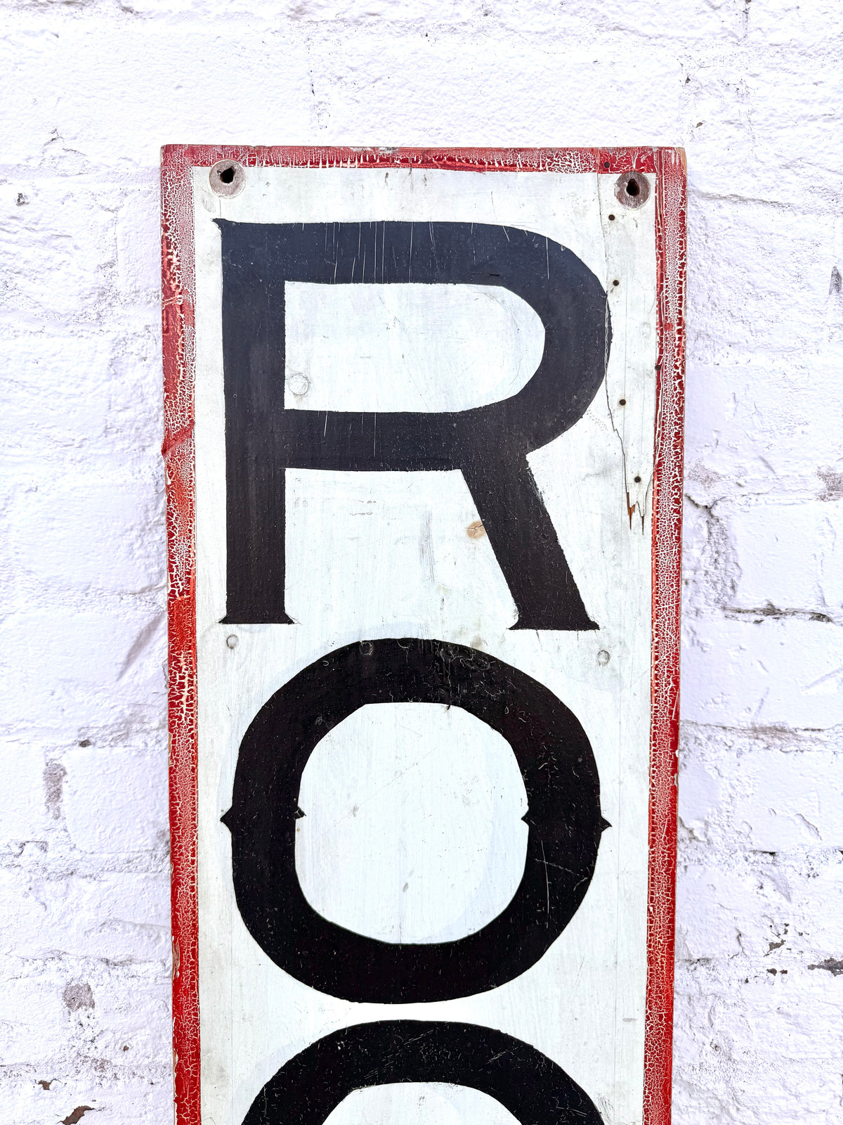 Vintage Wooden Painted "Rooms" Sign