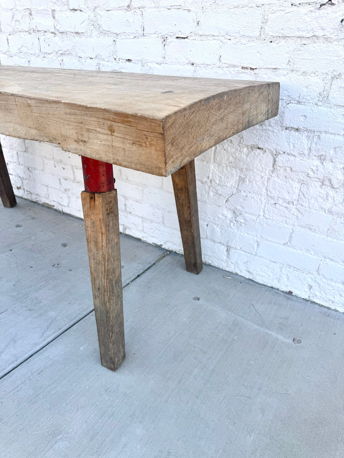 French Bleached Butcher Block Work Table