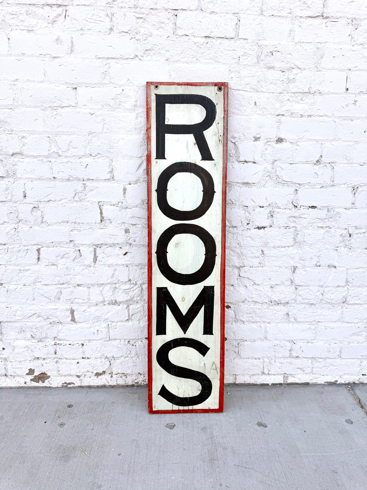 Vintage Wooden Painted "Rooms" Sign