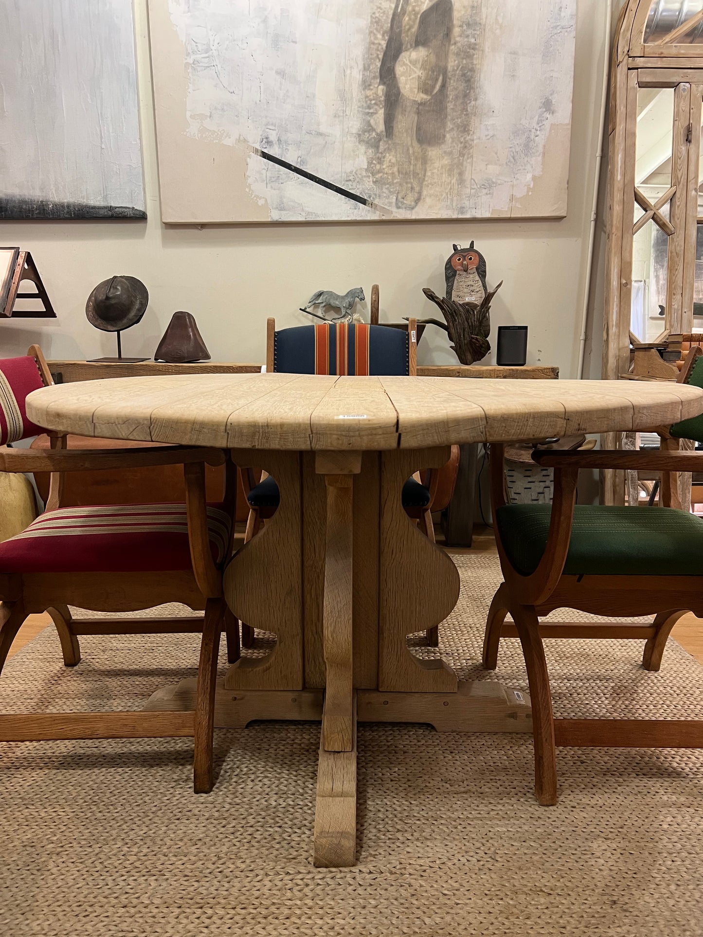 Round French Oak Dining Table