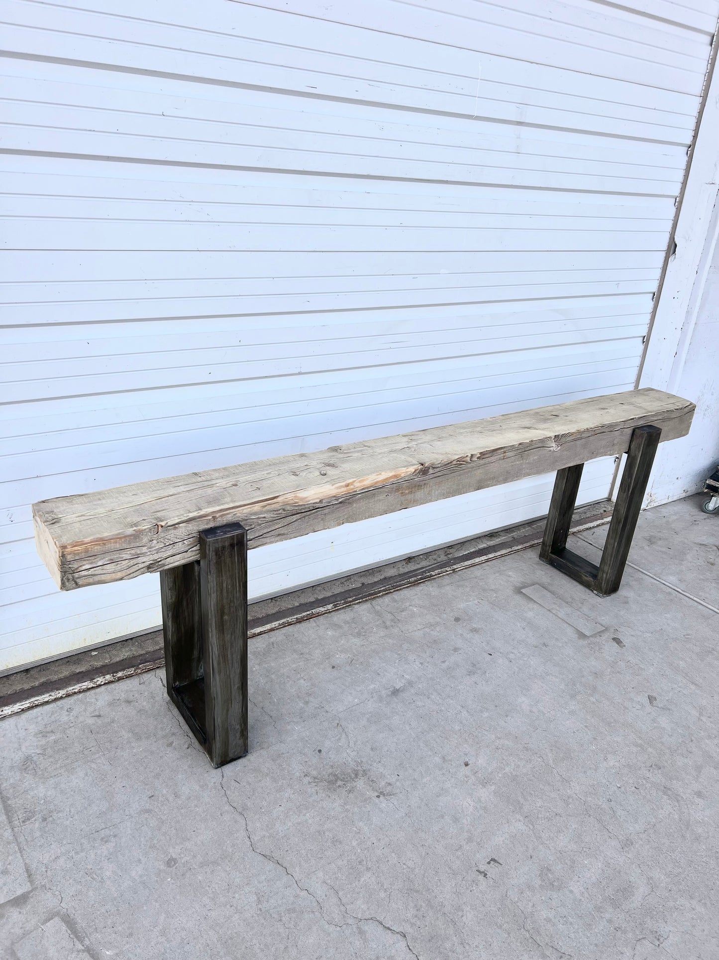 Repurposed Barn Beam Console Table