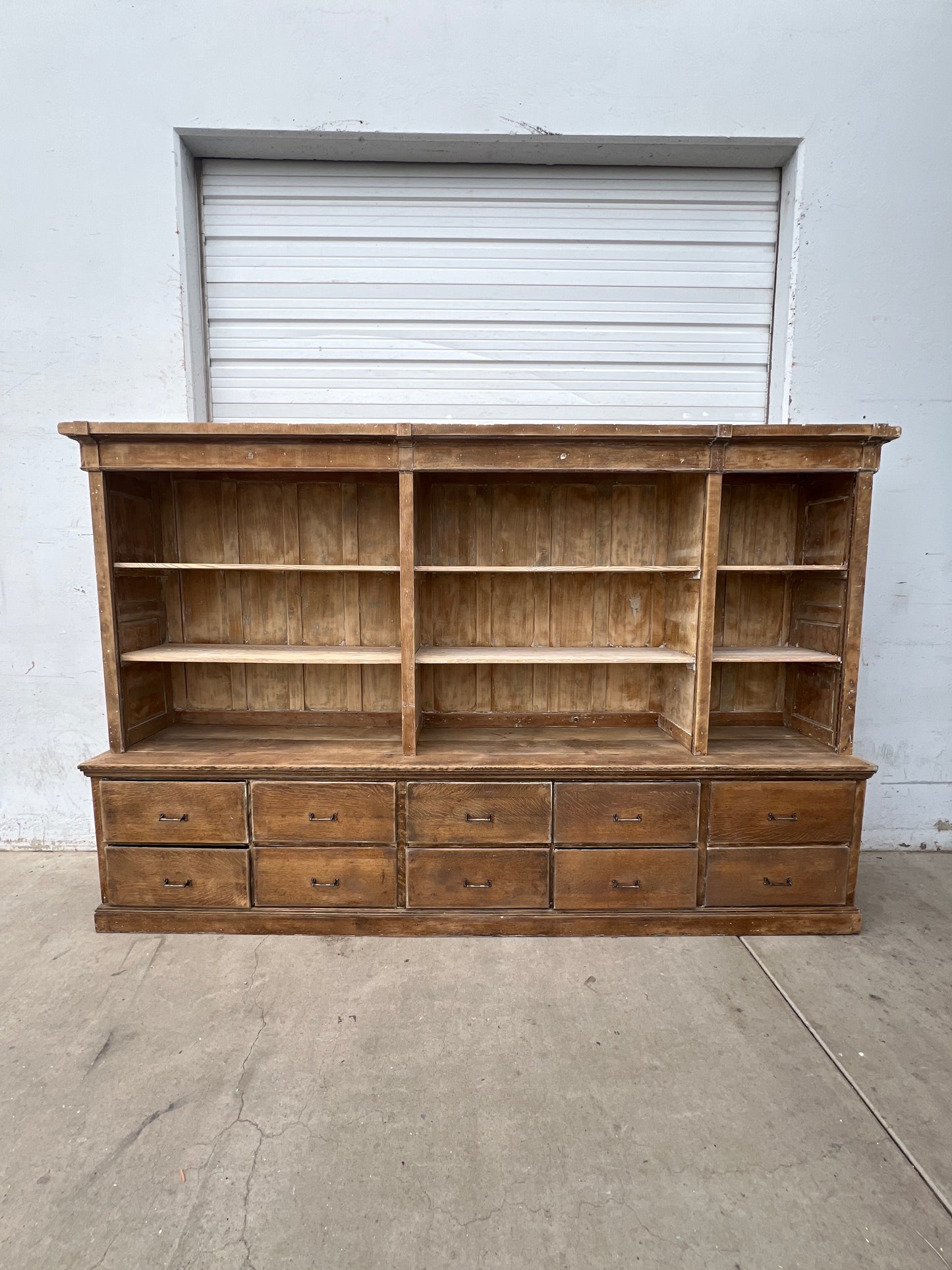 Two Piece, 10-Drawer Store Display Cabinet