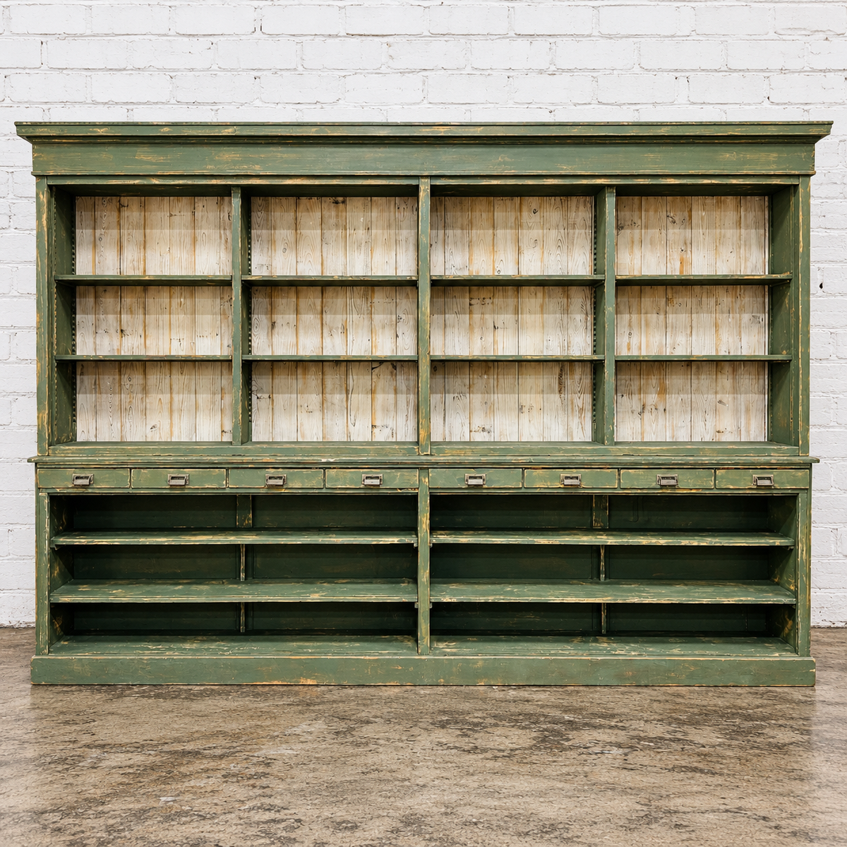 Vintage Green Apothecary / General Store Cabinet