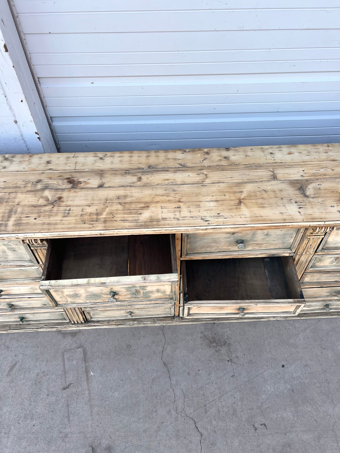 19th C. French 30 Drawer Apothecary Counter