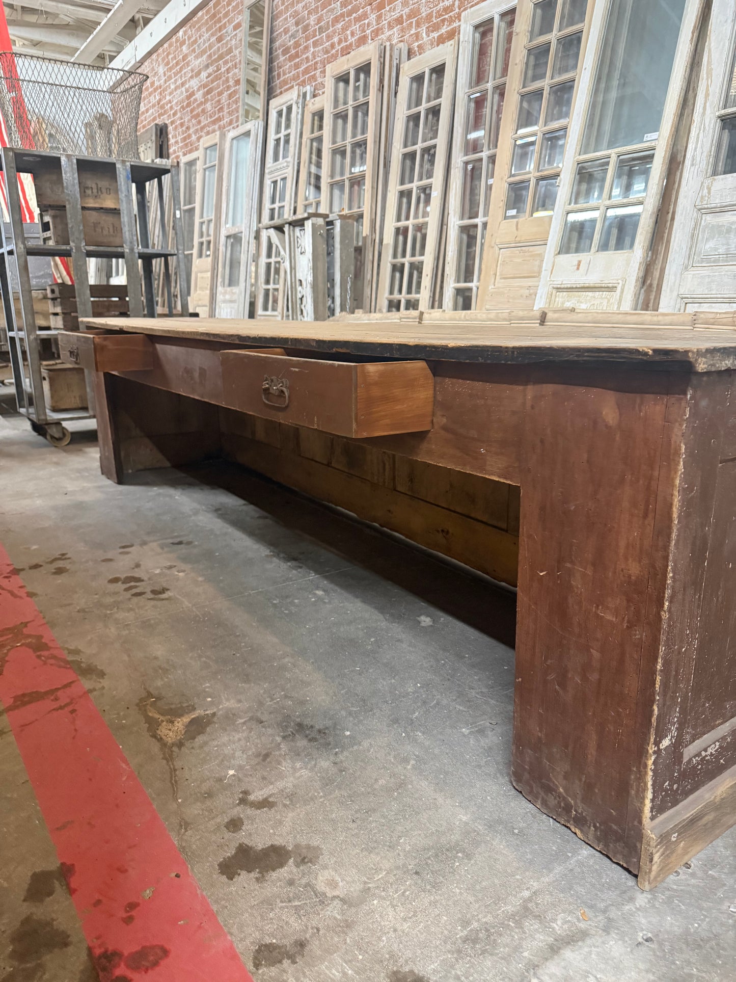 Antique Wooden French Store Counter