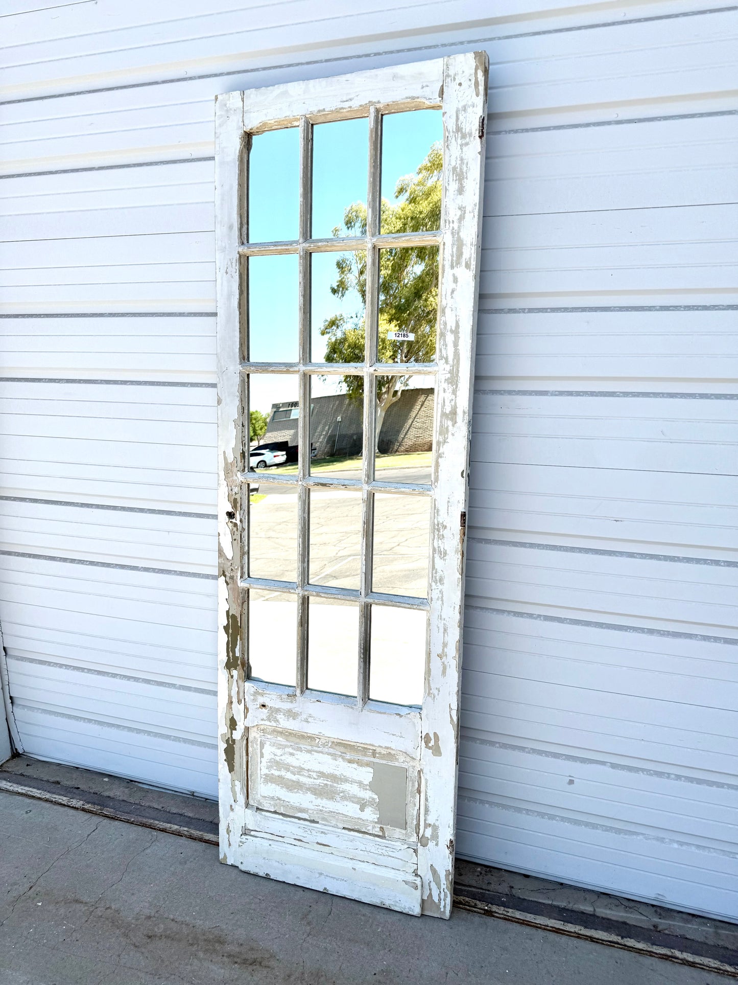 15 Pane Double-Sided Mirrored Single Antique Door