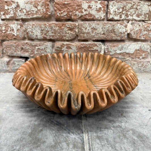 Medium Terra Cotta Marble Ruffle Bowl