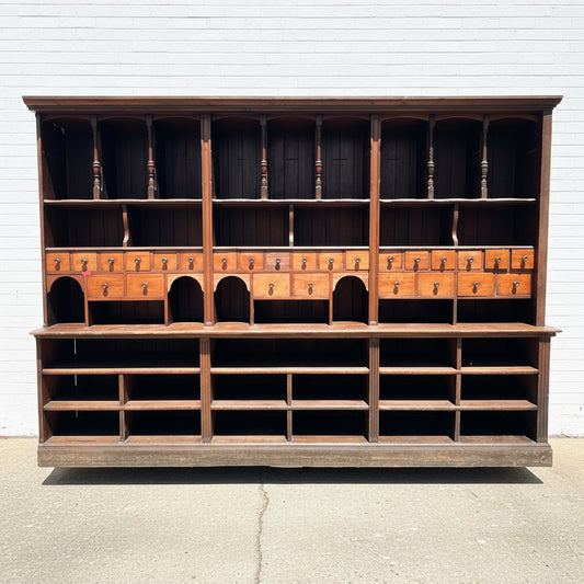 19th C. 2-Piece Haberdashery Cabinet