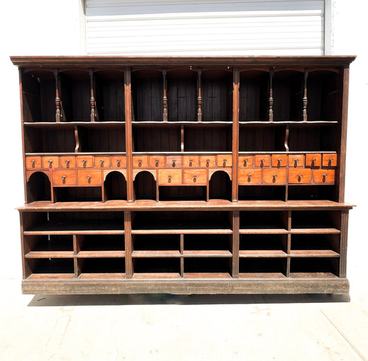 19th C. 2-Piece Haberdashery Cabinet