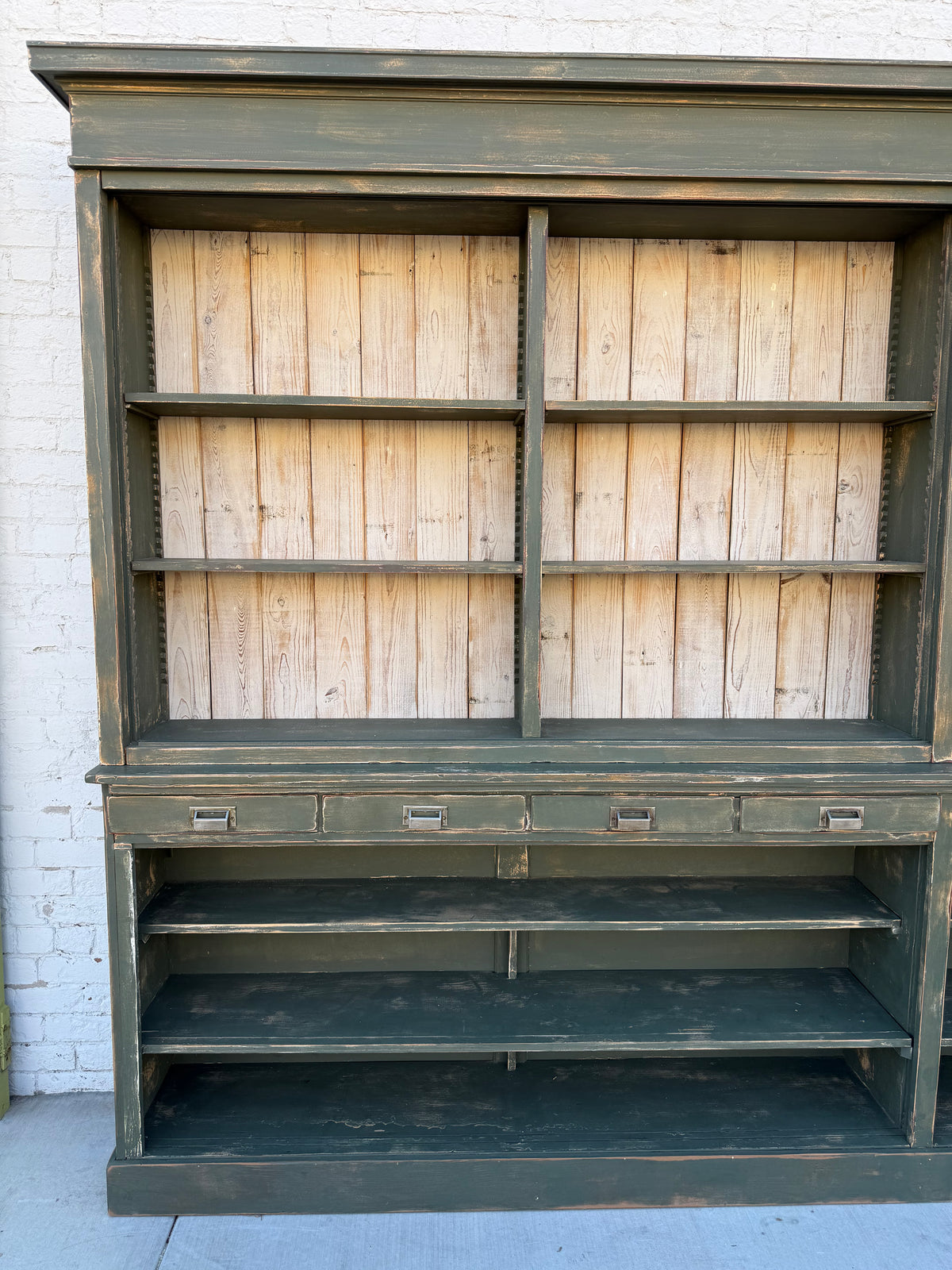Vintage Green Apothecary / General Store Cabinet