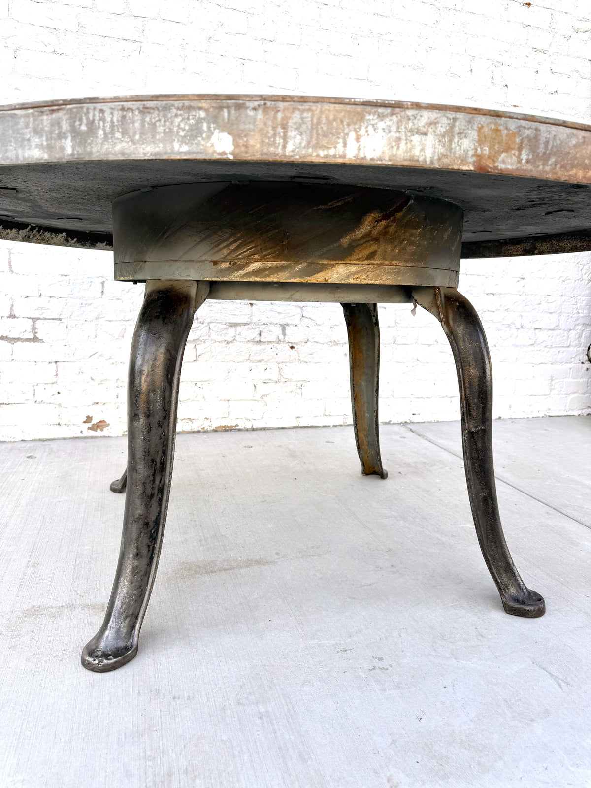 Industrial Round Metal Dining Table