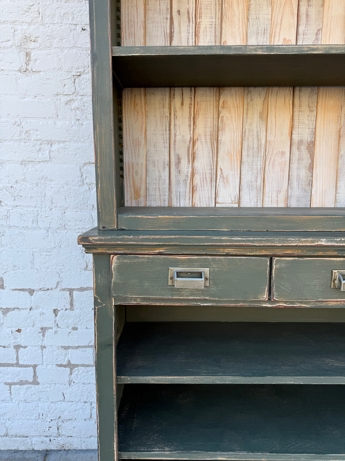 Vintage Green Apothecary / General Store Cabinet