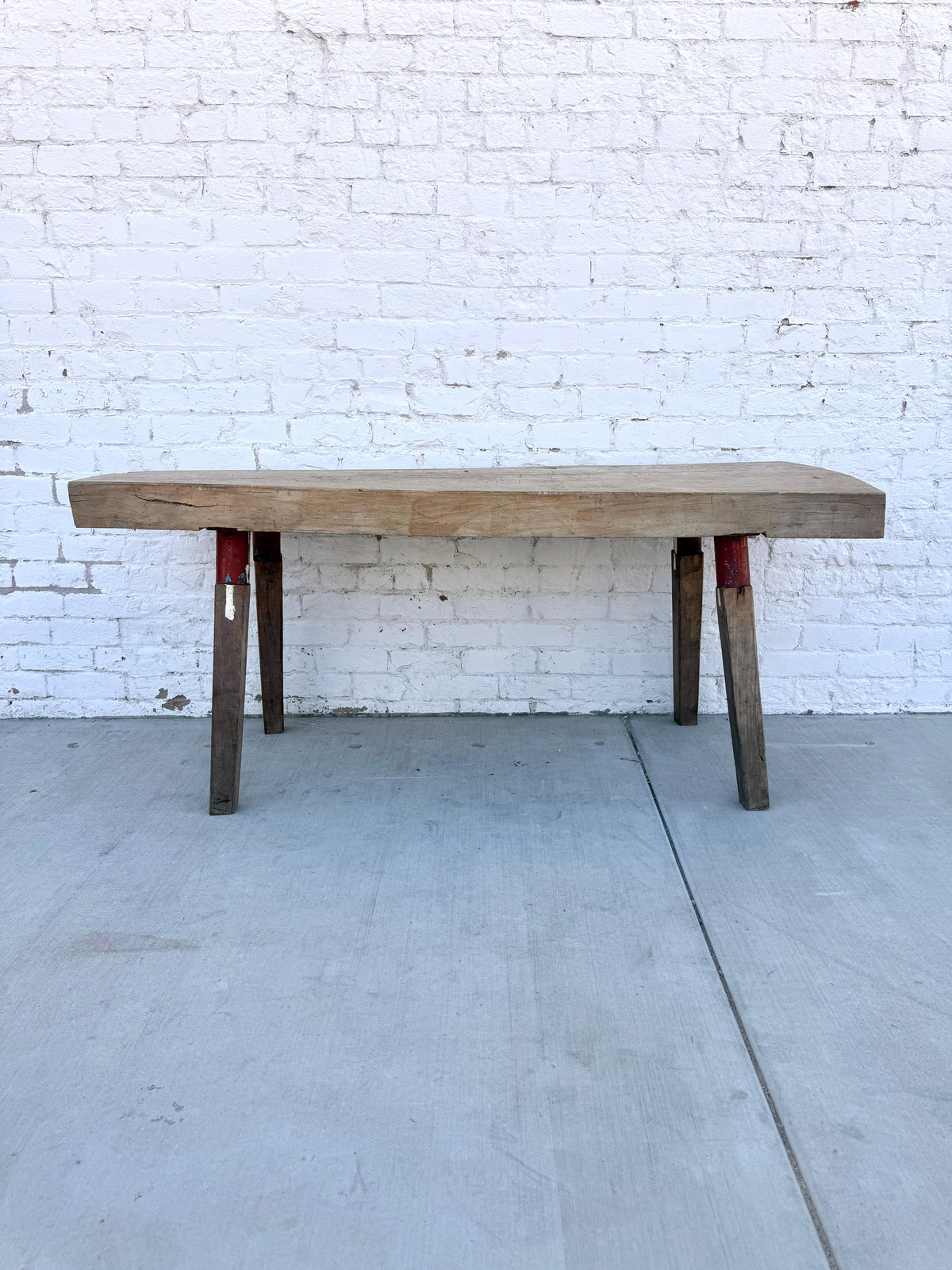 French Bleached Butcher Block Work Table