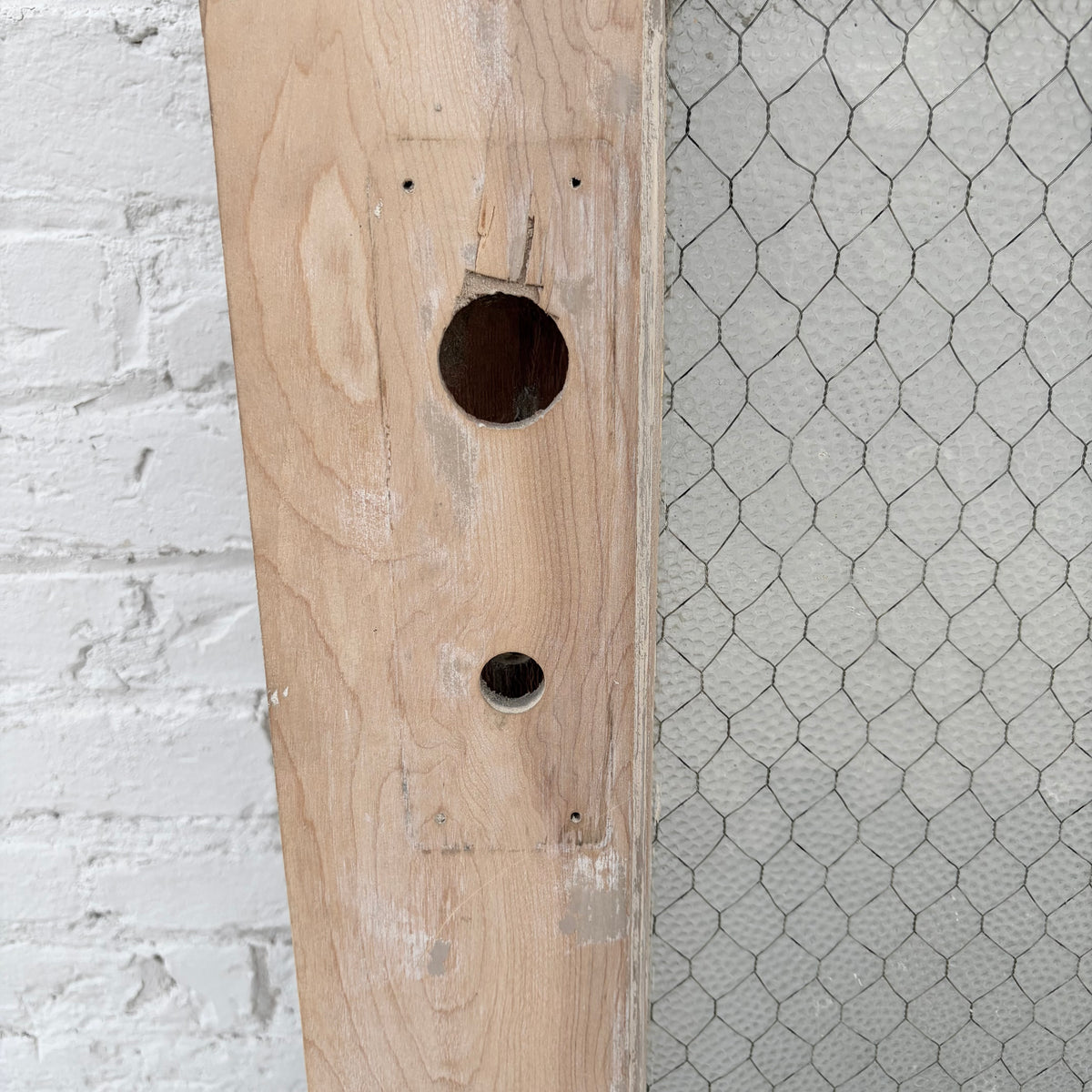 Vintage Wooden Door with Chicken Wire Glass