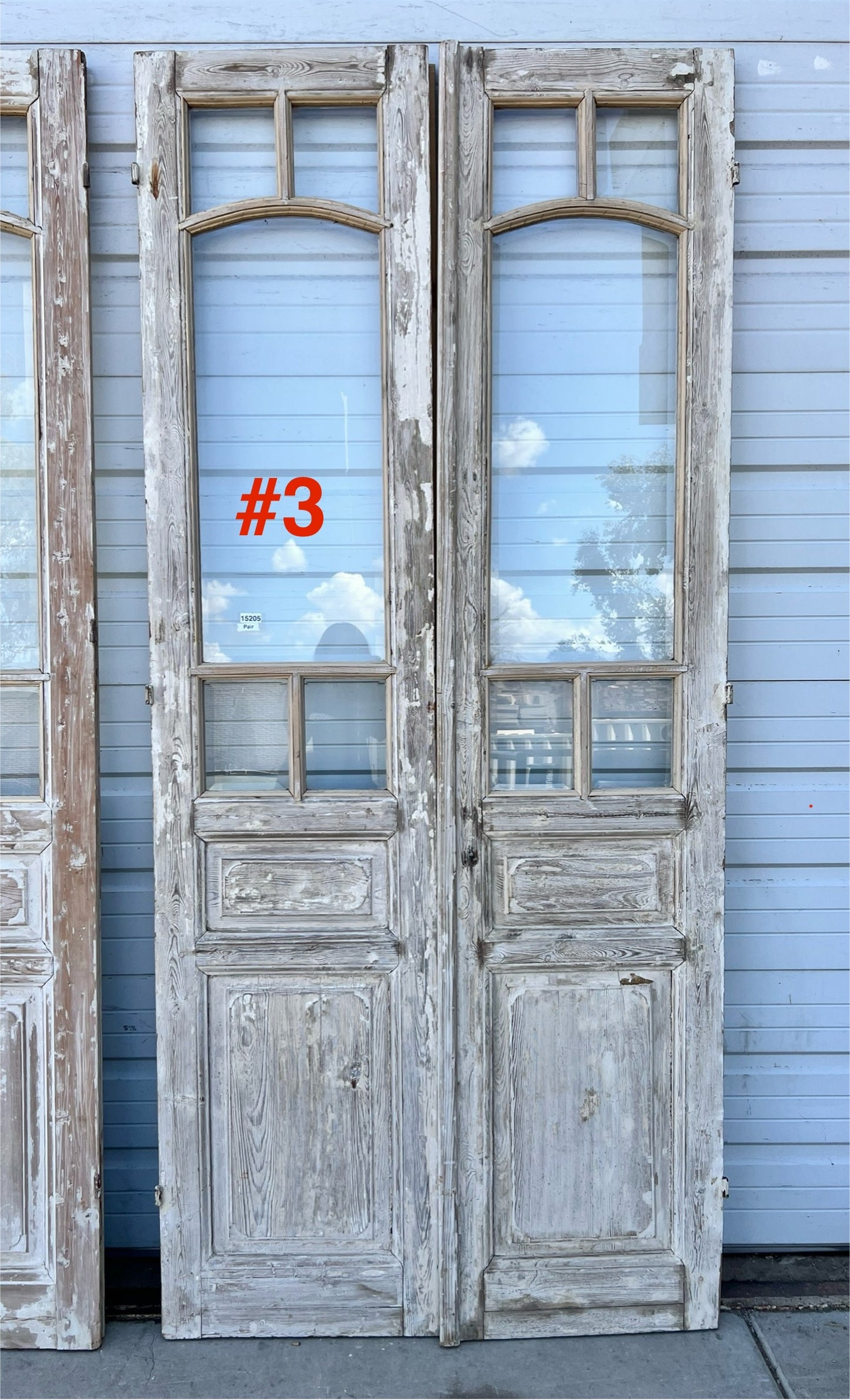 Pair of Washed Antique Doors w/10 Lites