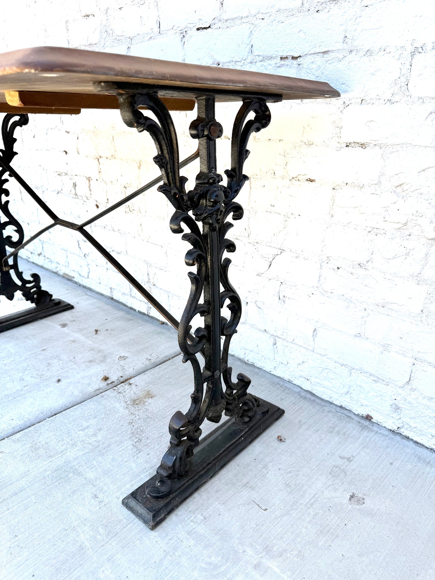 Wood/Iron Bistro Table