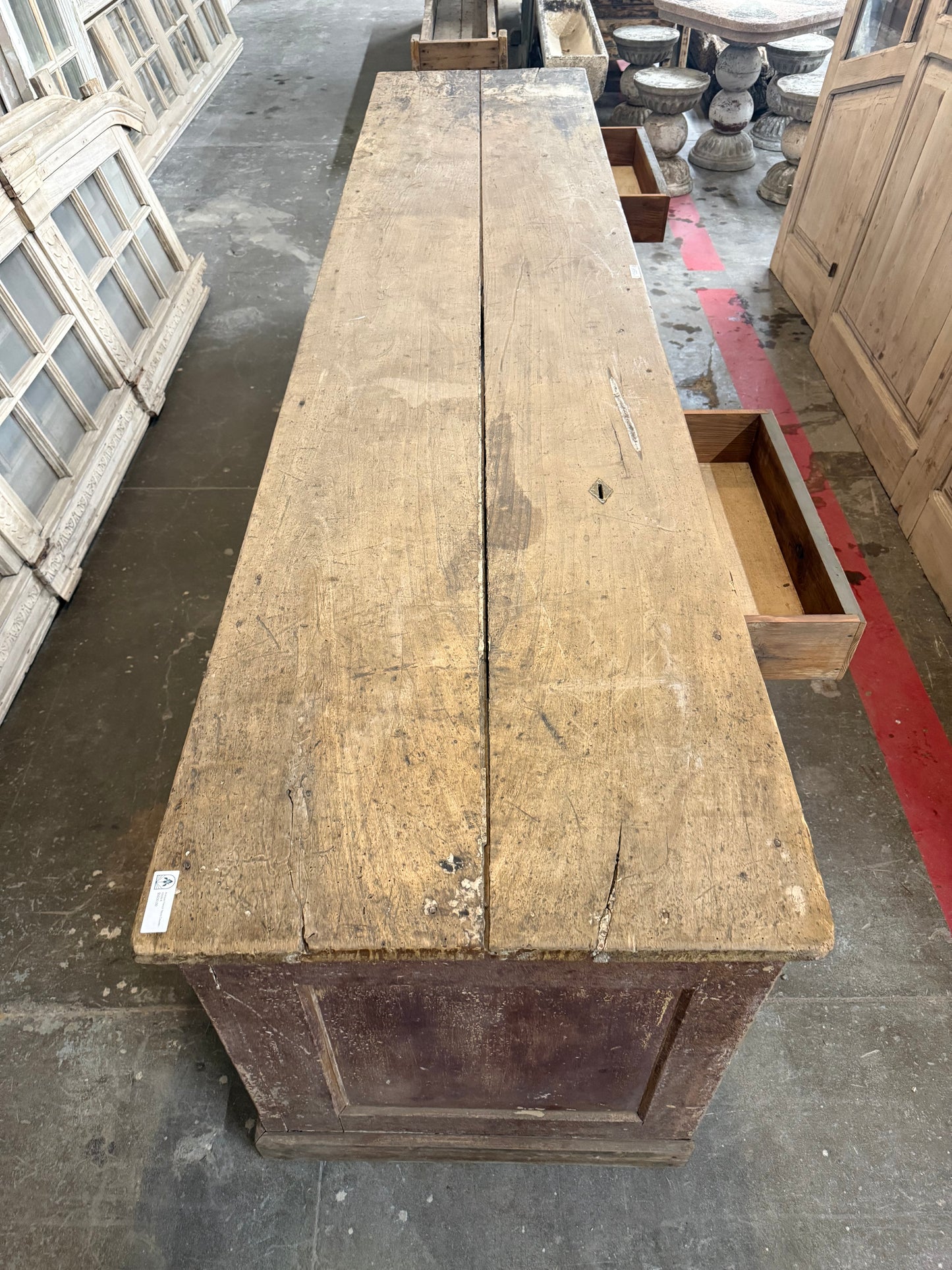 Antique Wooden French Store Counter