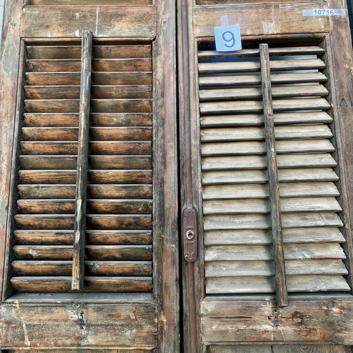 Pair of Tall French Wood Shutters